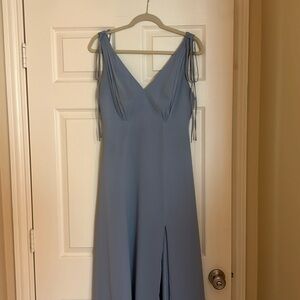 Azazie dusty blue bridesmaid dress